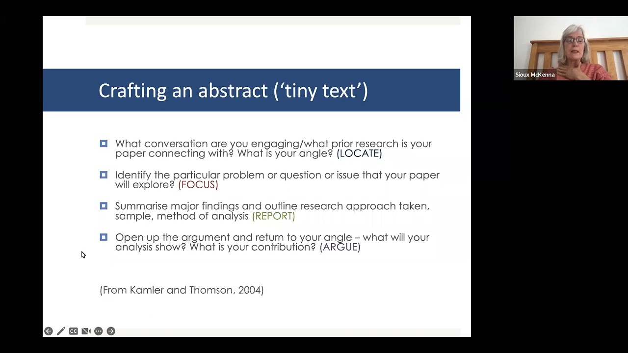 How to write an Abstract and Present at a Conference