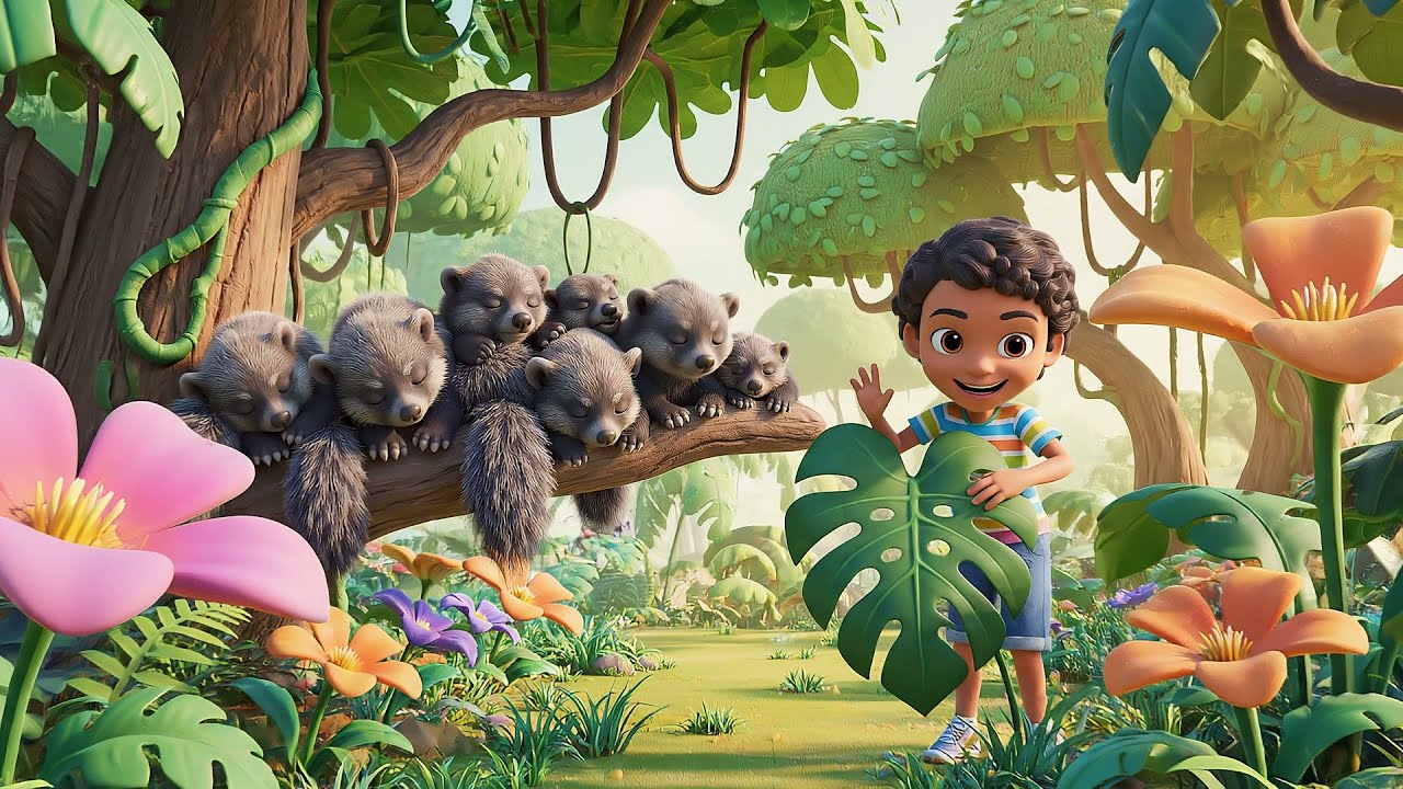 Five Little Binturongs Snooze Snooze Snooze | Nursery Rhymes for Kids & Baby Songs