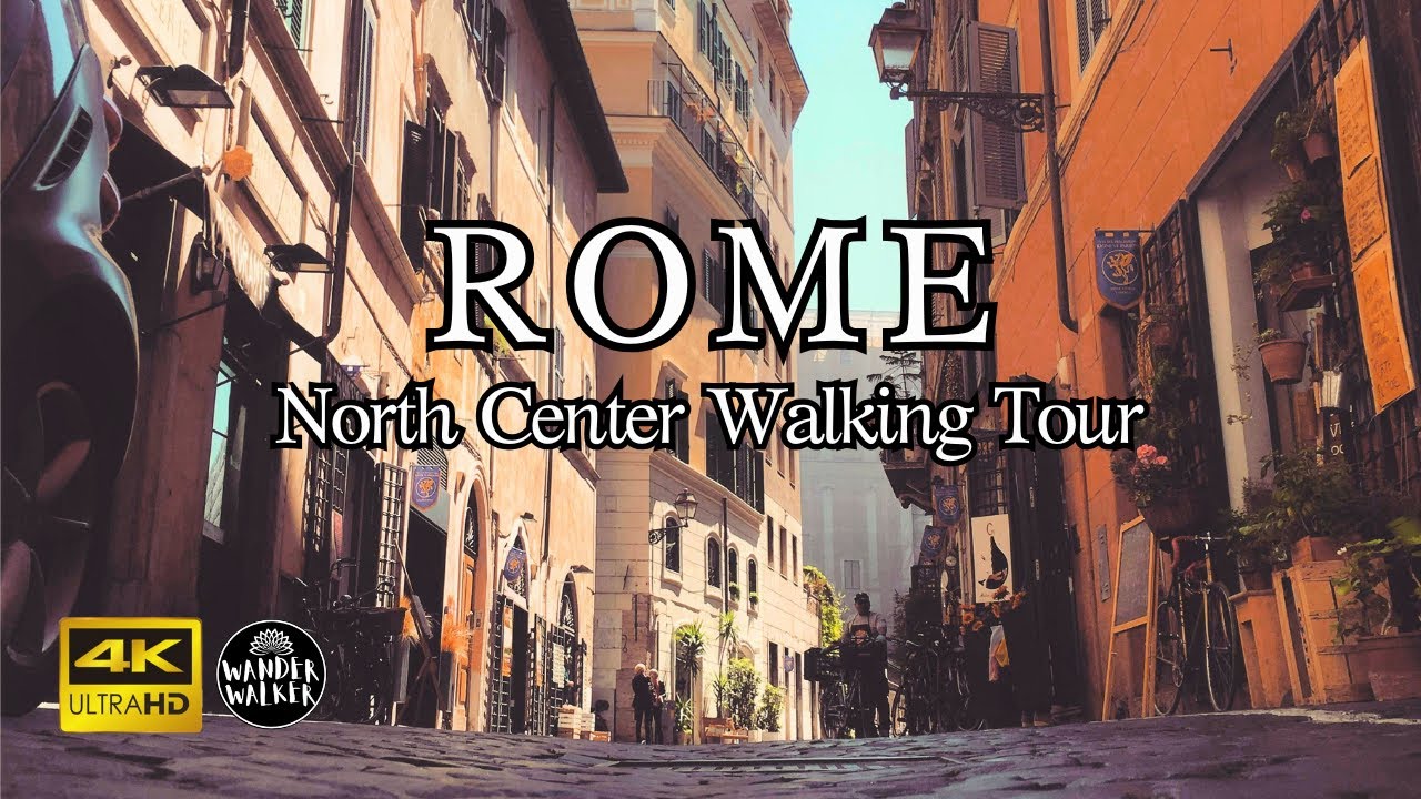 ROME - Piazza Popolo & Tiber River - Sunny Day City Walking Tour [4K]
