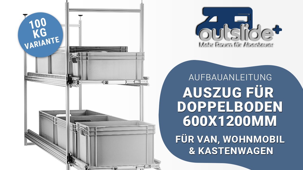 Outslide+® Wohnmobil Regalsystem 400x1500 mm (2 Ebenen | 100 kg) 🚐 | Konfigurator & Aufbauanleitung