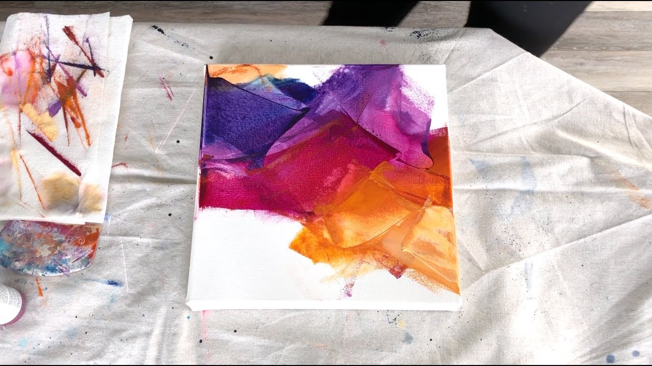 Abstract Painting Techniques using Acrylics (Timelapsed Demonstration)
