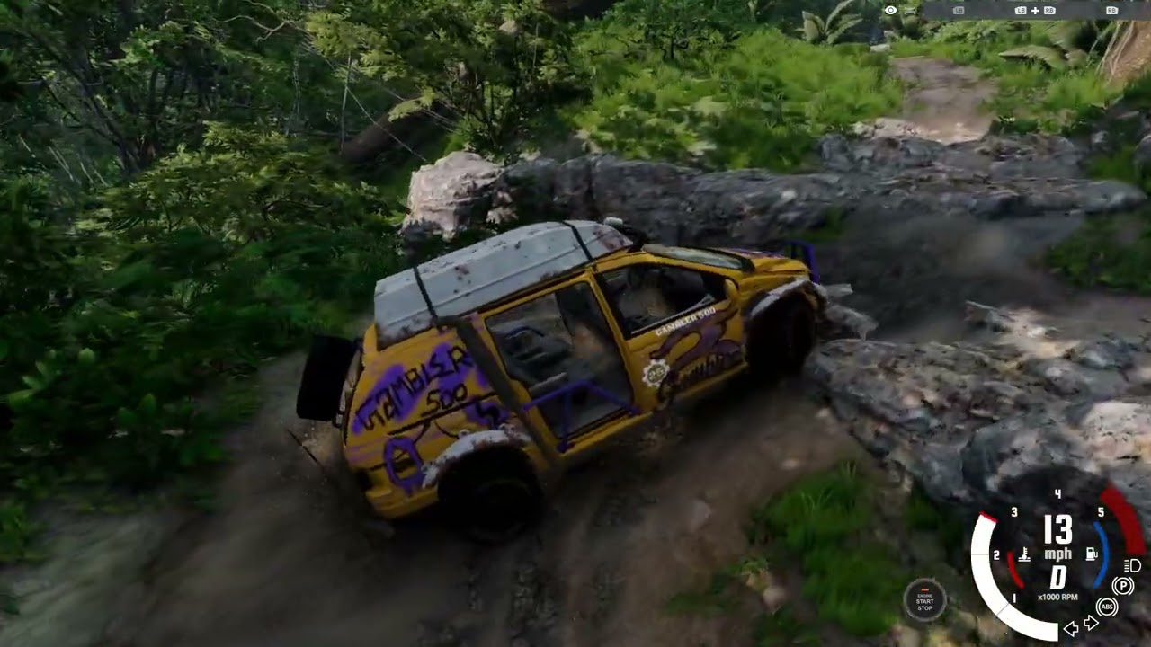 Custom Yellow Offroad Jeep Conquers Jungle Rock Island | MrGamerz