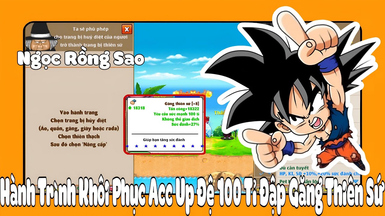 Nro Hot  - H&agrave;nh Tr&igrave;nh Kh&ocirc;i Phục Acc Sever 3 Up Đệ 100 Tỉ Đập Găng Thi&ecirc;n Sứ