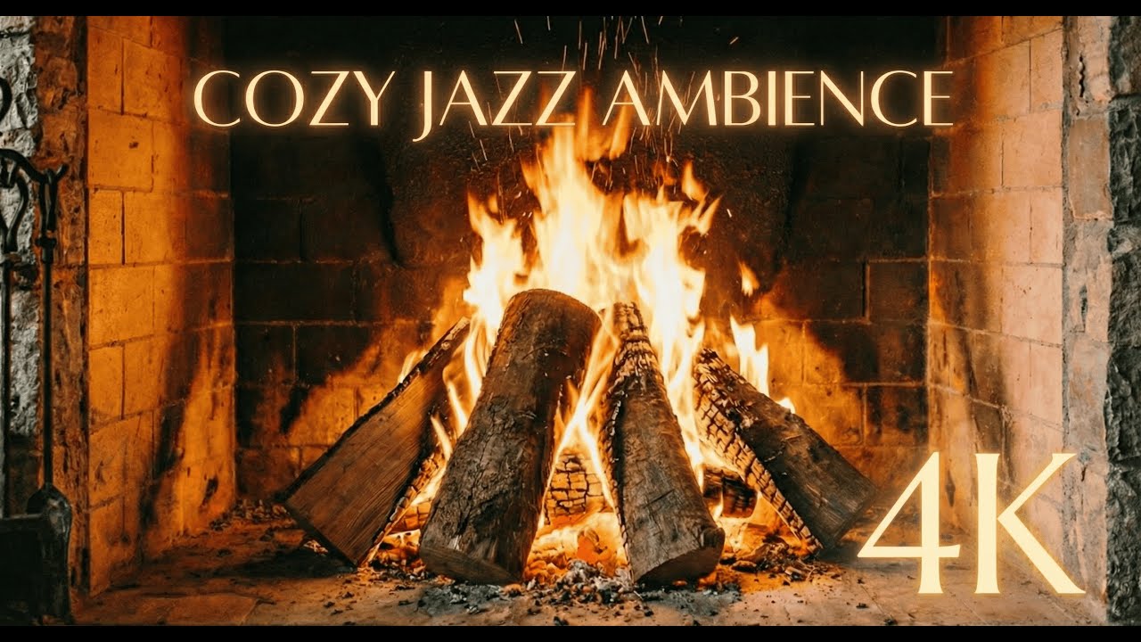 Cozy Fireplace & Smooth Jazz Music 🎷 (1 Hour) Relaxing Ambience for Study, Work, Sleep