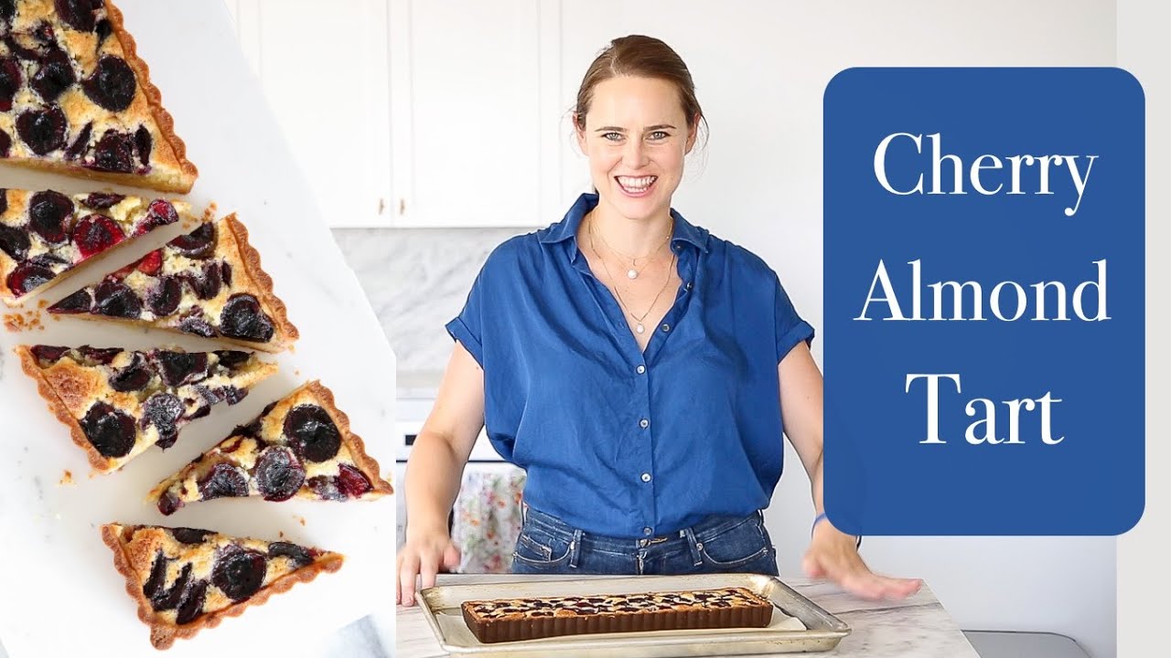 CHERRY ALMOND TART RECIPE: How to make an easy almond tart with fresh cherries and almond cream!