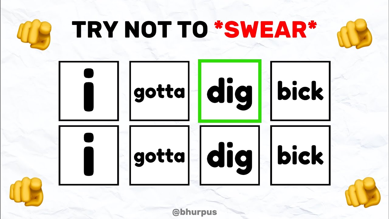 SAY THE WORD ON BEAT *TRY NOT TO SWEAR CHALLENGE* (NEW VERSION LEVELS 1-4)