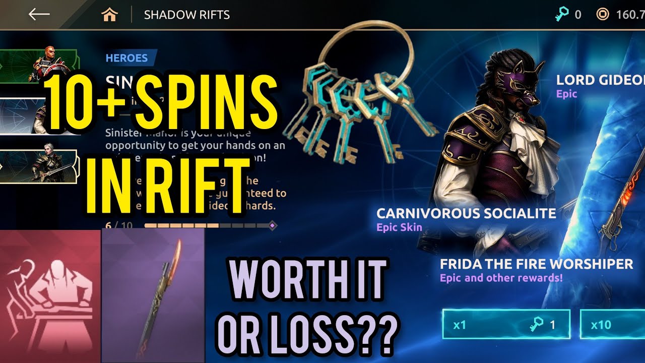 Did I get Gideon's epic weapon🤔🤔?? Rift event | 10+ Spins | Shadow fight 4 arena |