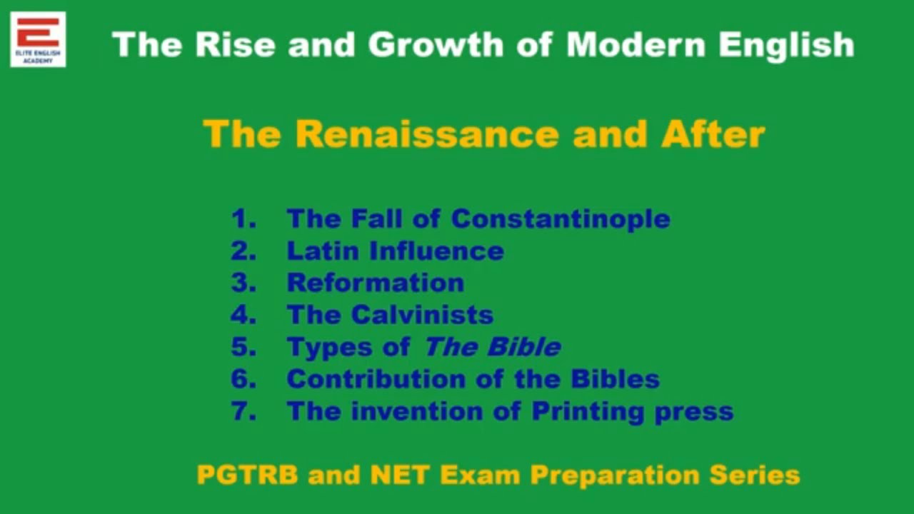 The rise and growth of Modern English