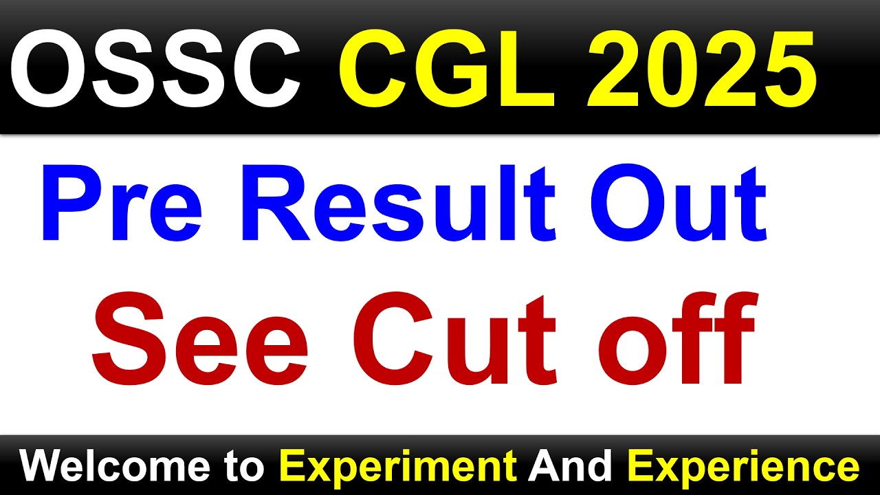 OSSC CGL 2025 Pre Result Out #ossccgl2025 #ossccgl