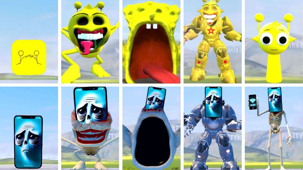 WHO WILL WIN? EVOLUTION OF ALL SPRUNKI YELLOW SIMON VS ALL POT HOTSPOT In Garry's Mod!