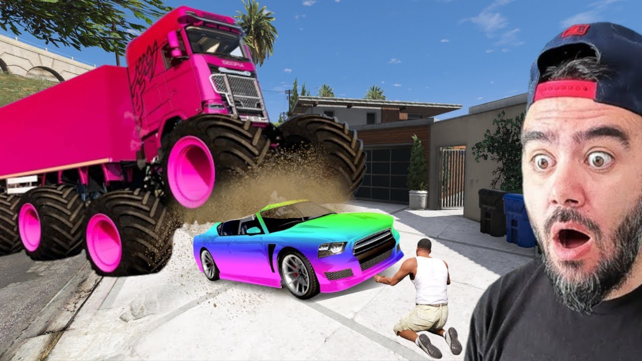 MONSTER TIR FRANKLININ ARABASINI PAR&Ccedil;ALADI - GTA 5 MODS