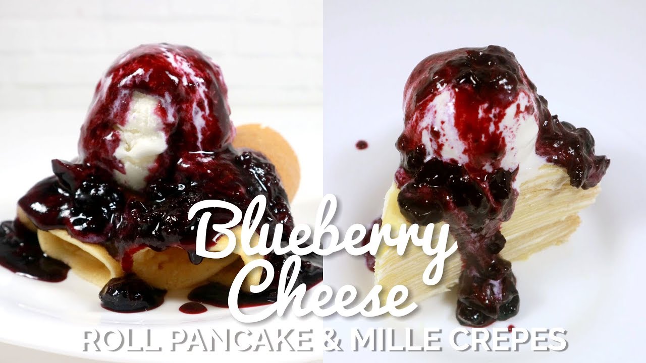 BLUEBERRY CHEESE ROLL PANCAKE (ALA NANNY'S PAVILLON) & MILLE CREPES (ALA PANCIOUS) YUMMY! #COPYCAT