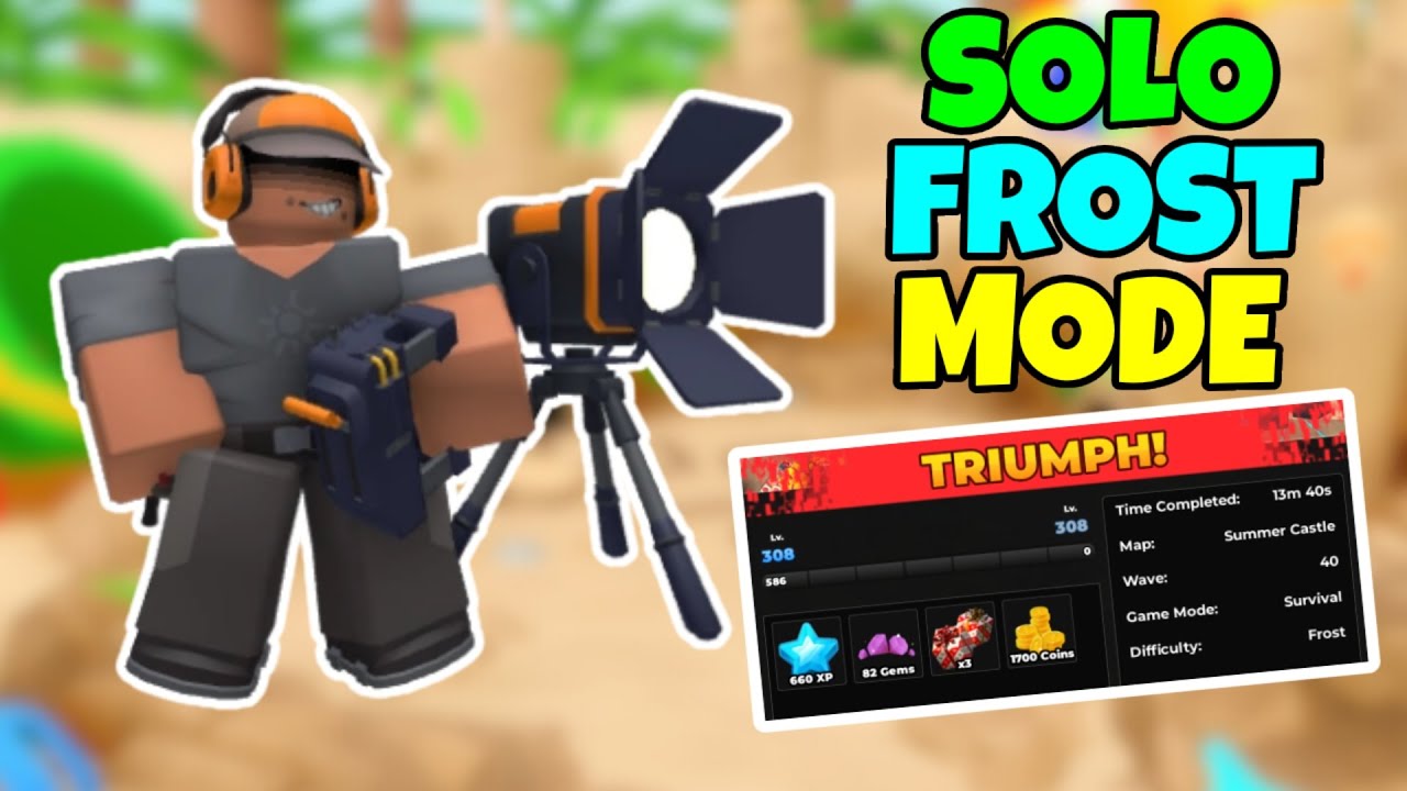 Solo Frost Mode Triumph With Spotlight Tech | Tower Defense Simulator
