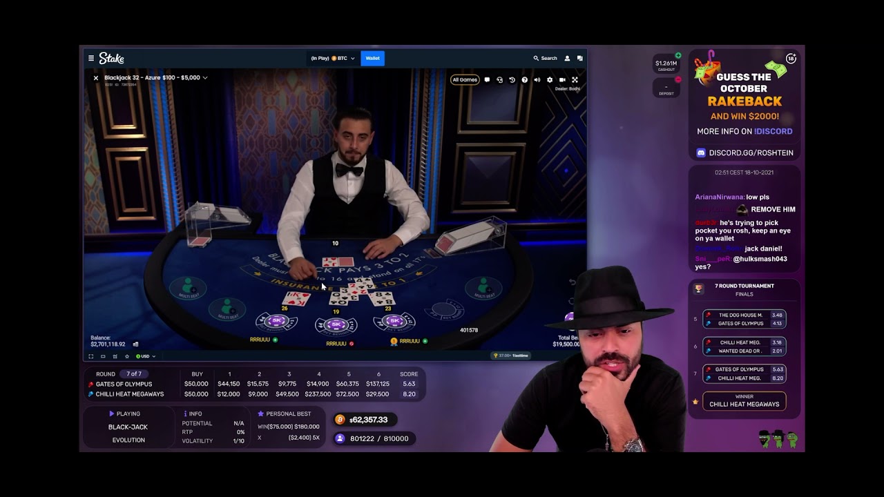 Roshtein plays blackjack - Stream Highlights