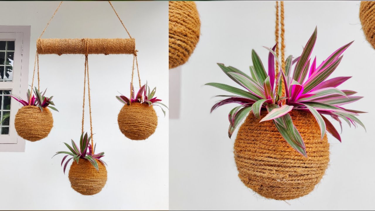How to make an amazing hanging pots | Hanging decorations ideas | Hanging planters | gardening ideas