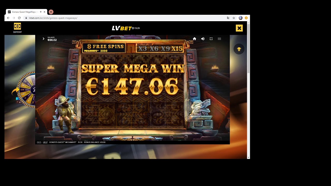 Big Win Gonzo Quest Megaways on &euro;0,40