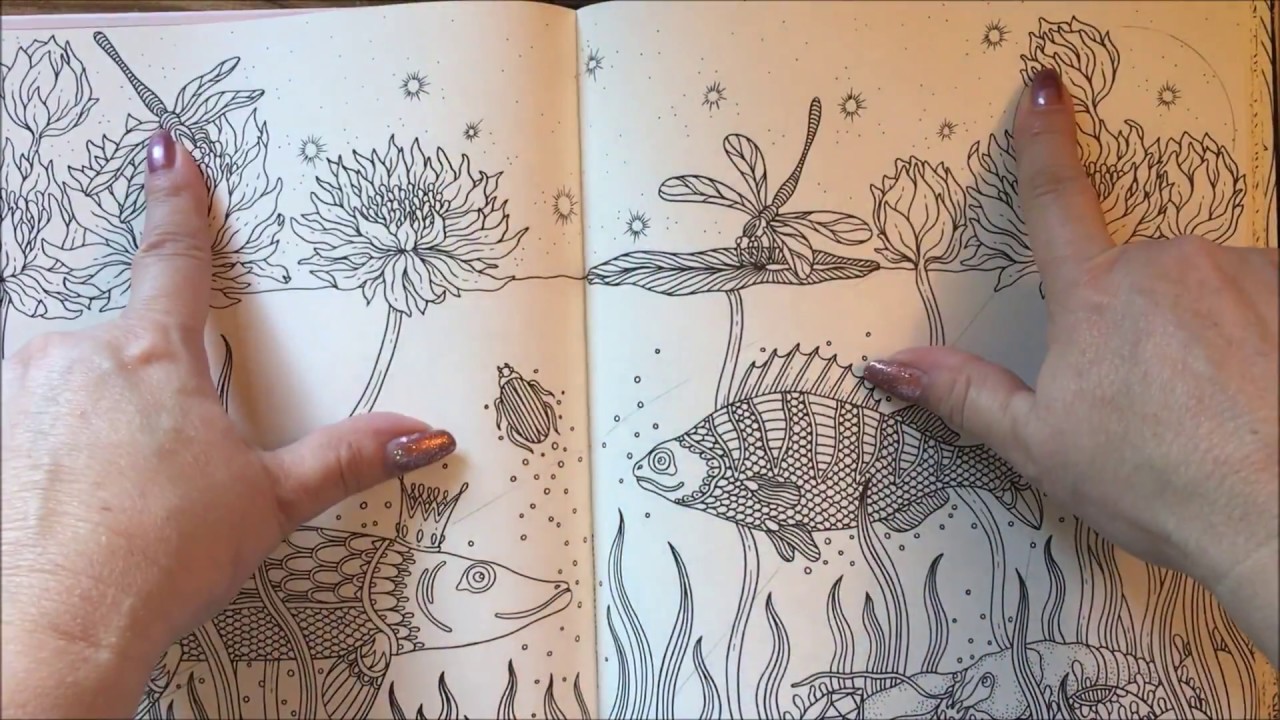 Adult Coloring - Summer Nights Double spread by Hanna Karlzon