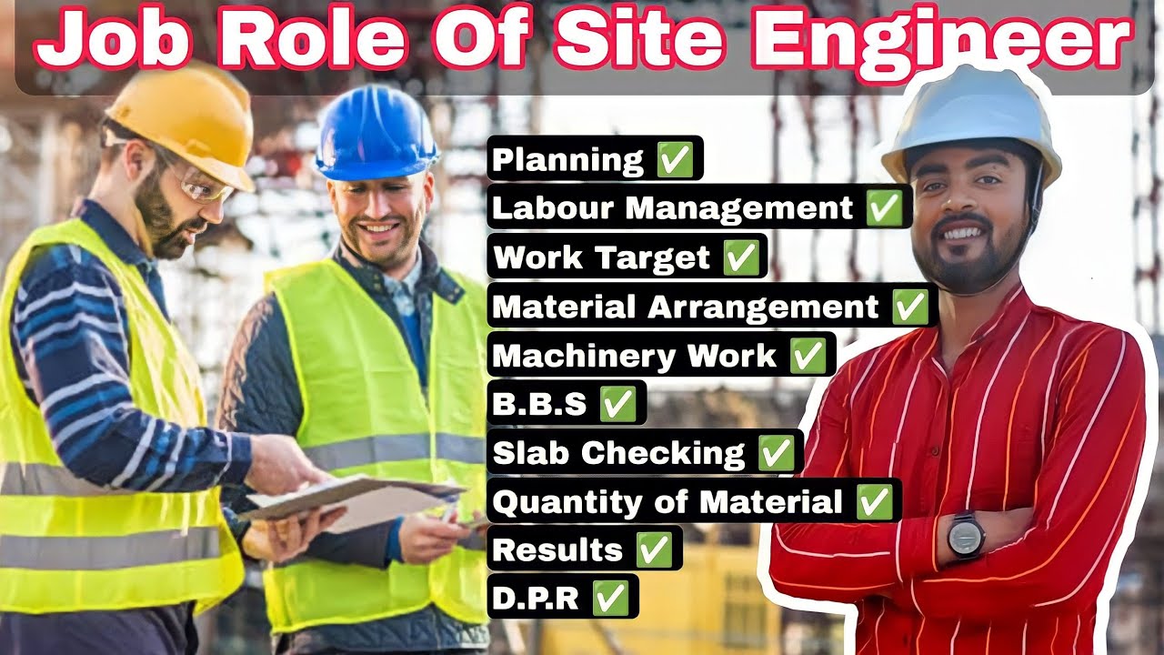 SITE ENGINEER Work & Responsibilty? What work does a SITE ENGINEER get done? #civilsiteengineerjo...