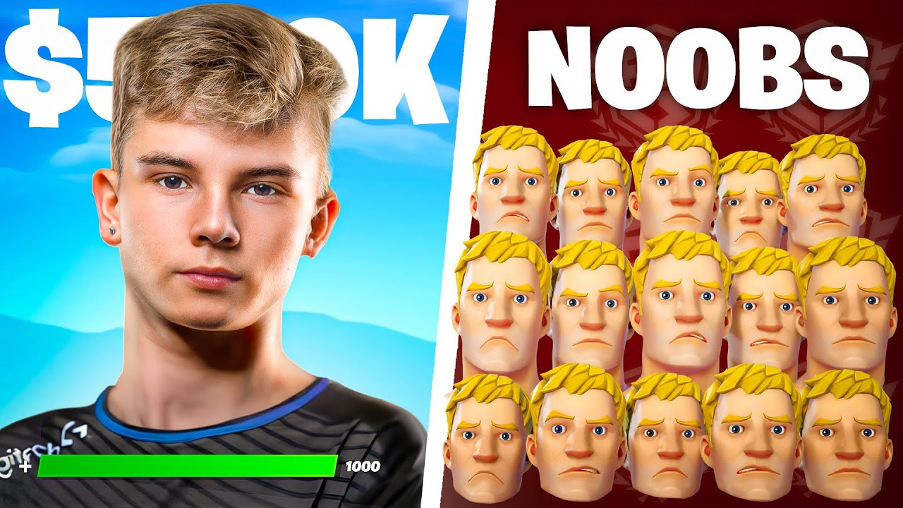 Can an FNCS Winner beat 10 Noobs (1 versus 10)