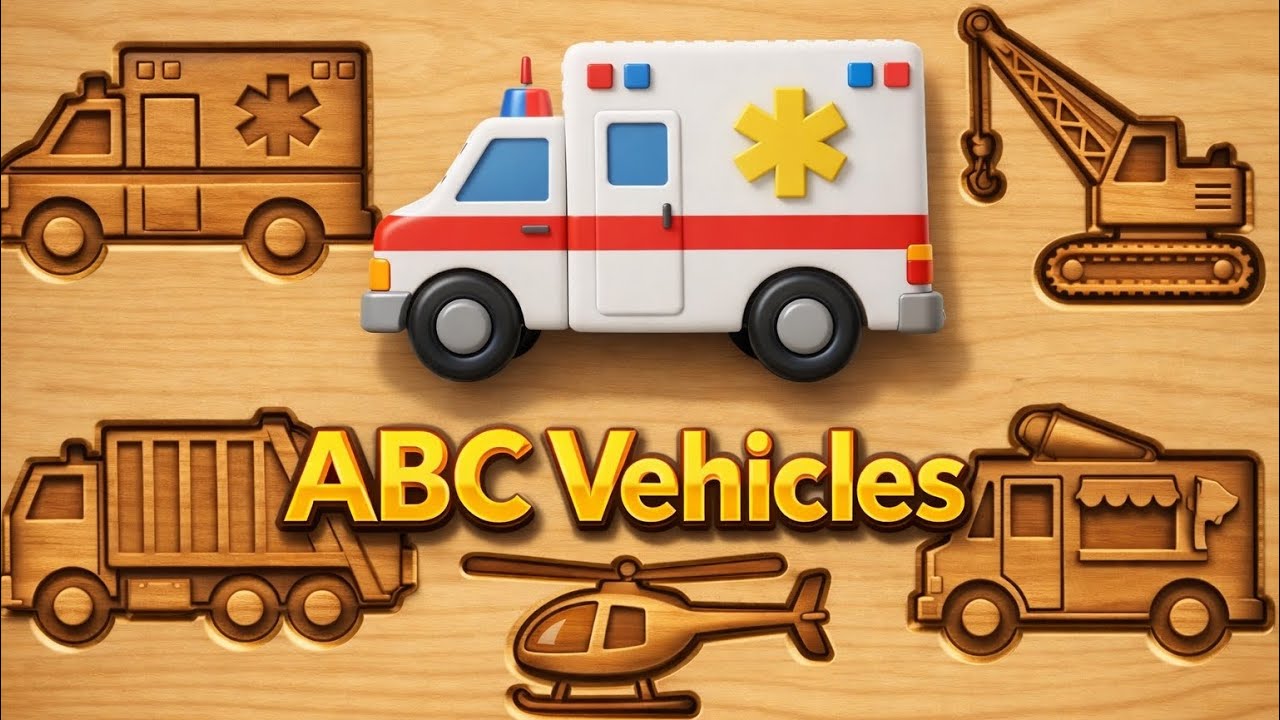 Let’s Play a Vehicle Puzzle! 🚒🧩 | ABC Learning for Kids