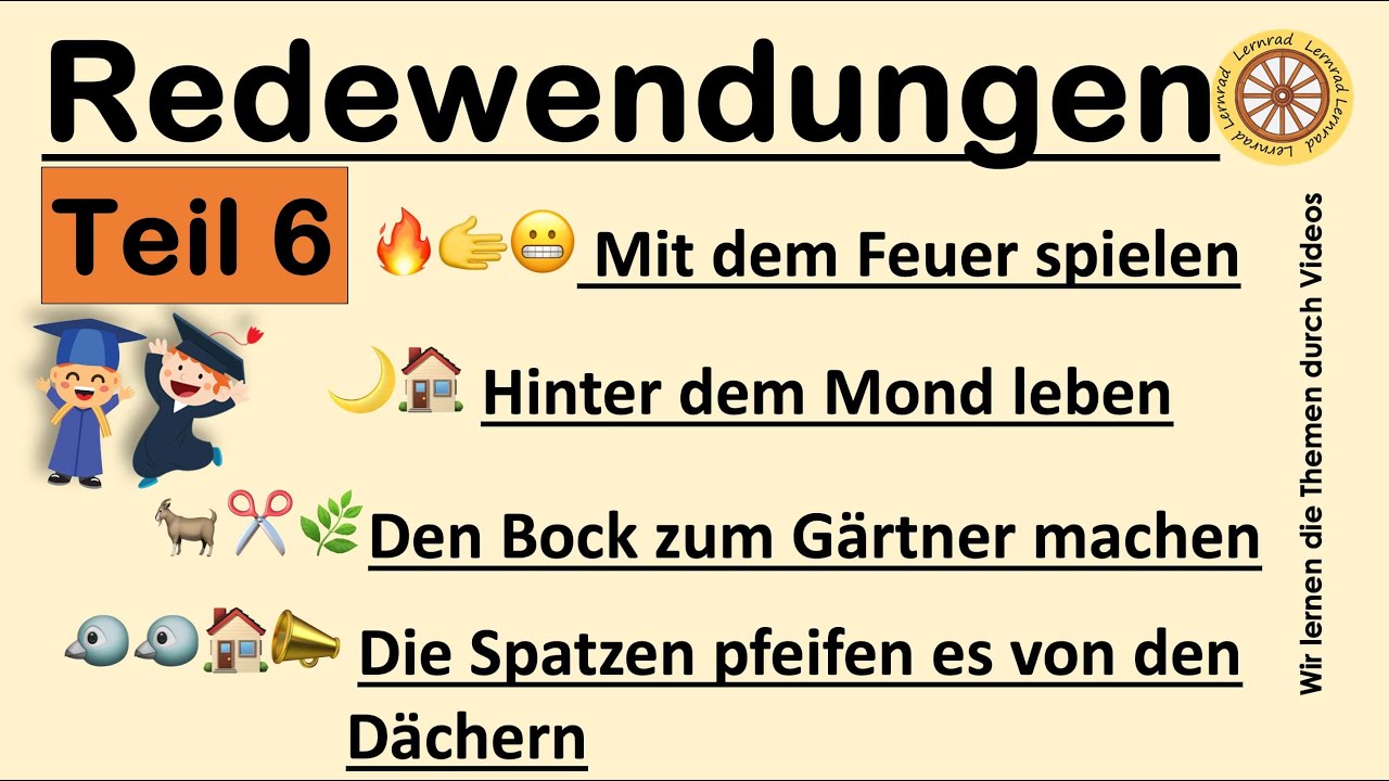 Die meistverwendeten Redewendungen im Deutschen I German Idioms with Examples I Teil 6