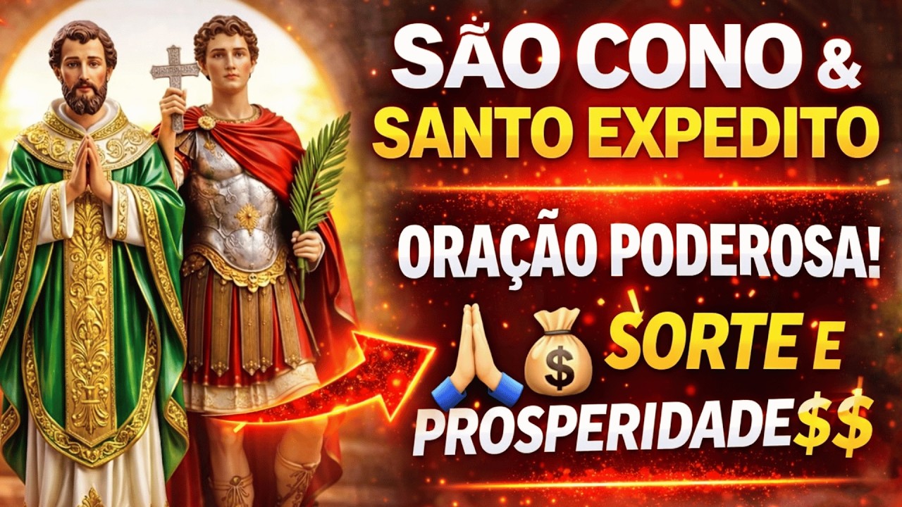 SÃO CONO E SANTO EXPEDITO ORAÇÃO PARA SORTE, SABEDORIA E PROSPERIDADE URGENTE NA VIDA FINANCEIRA