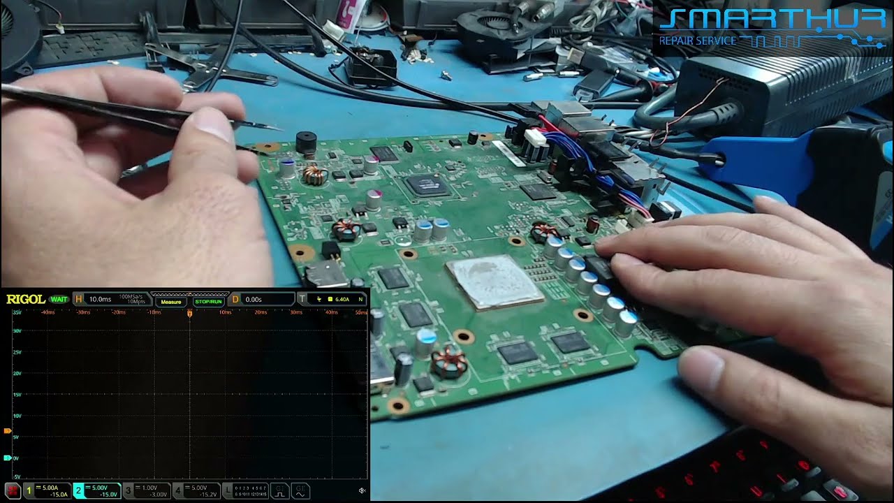 XBOX 360 Trinity, luz roja en fuente,  uso del esquema, boardview y osciloscopio [PARTE 2]