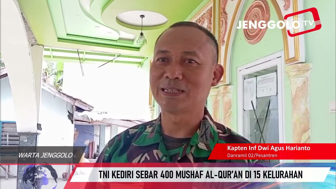 TNI KEDIRI SEBAR 400 MUSHAF AL QUR’AN DI 15 KELURAHAN