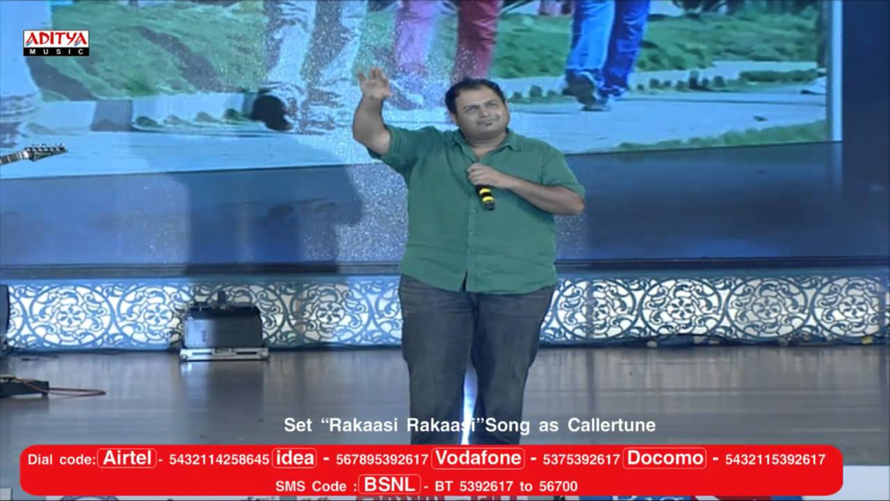 Thaman Live Performance - Rakasi Rakasi Song - Rabasa Audio Launch Live - Jr NTR - Rabhasa
