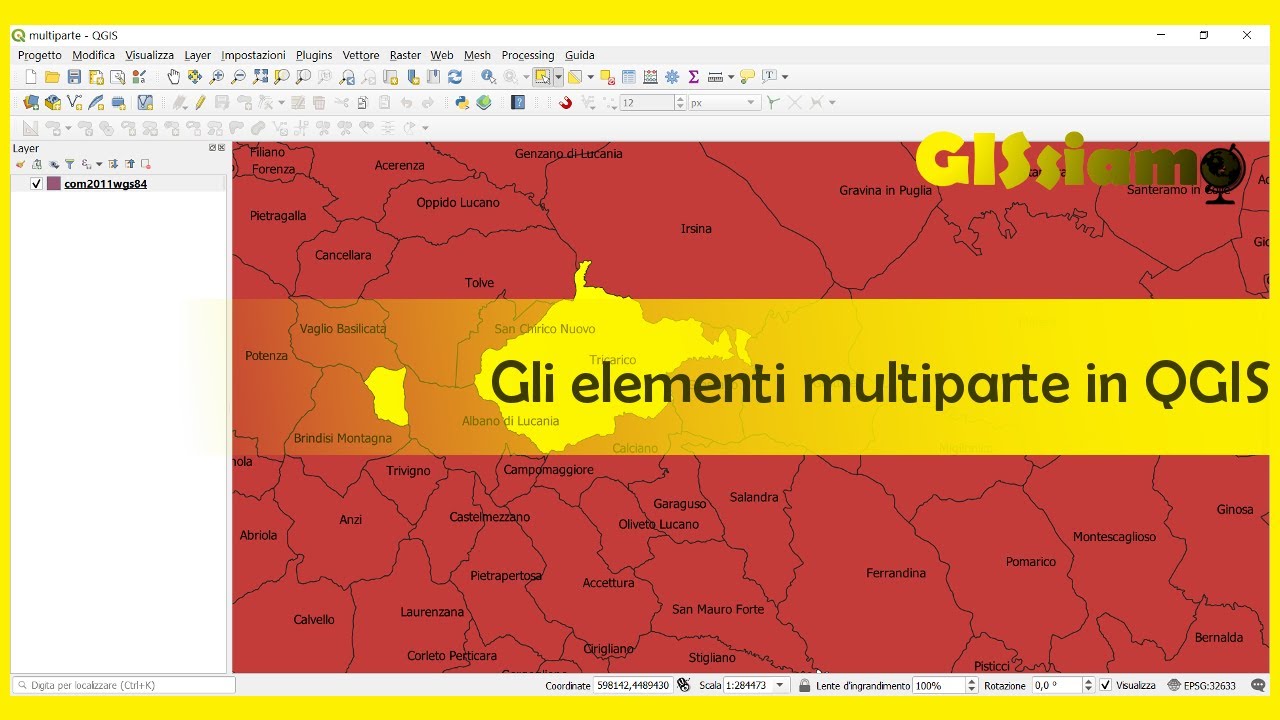 Gli elementi multiparte in QGIS
