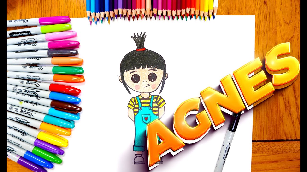 How To Draw the cute Despicable Me Agnes | Kids Daily drawing | Beginner #DespicableMe #AGNES