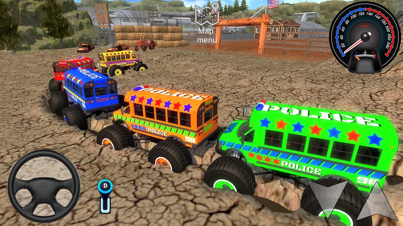 Impossible Driving Police Bus Monster Truck Stunt  2026 #2 - Racing Car Simulator - Android GamePlay