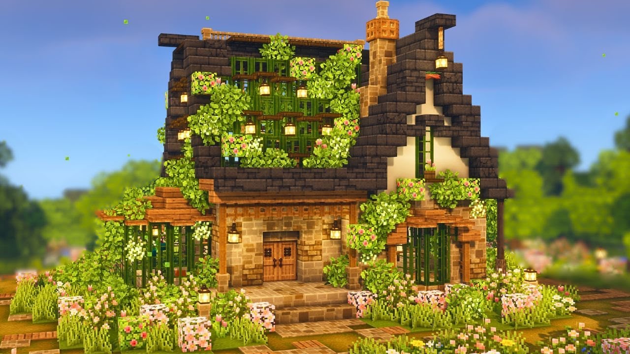 Minecraft 🌿 Cozy Granite House Tutorial | Mizuno's 16 Craft Resource Pack