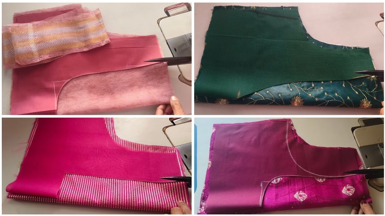 Blouse design cutting and stitching. Back neck design. Blouse designs 