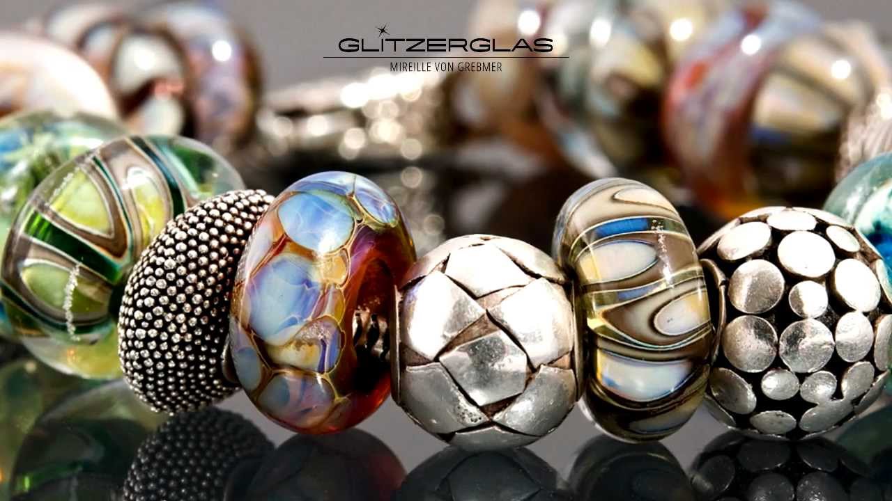 Glitzerglas Glasperlen