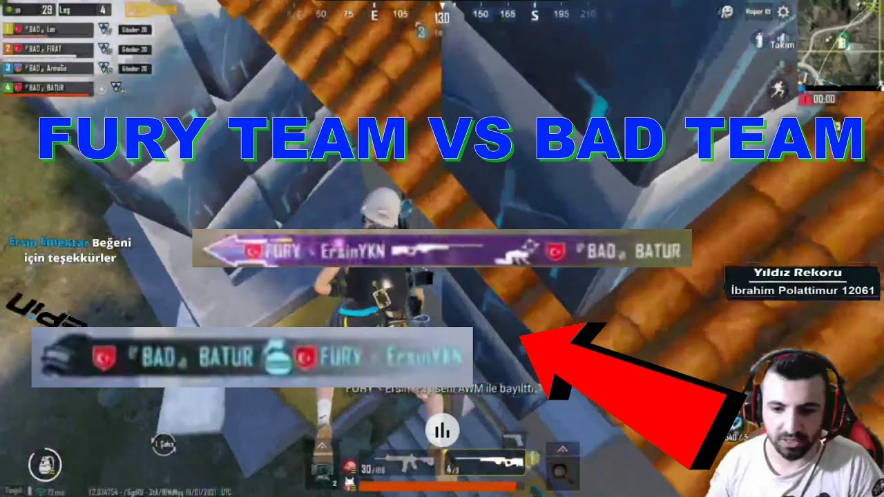 FURY TEAM VS BAD TEAM!!! PUBG MOBILE YAYINCI KARŞILAŞMALARI!!