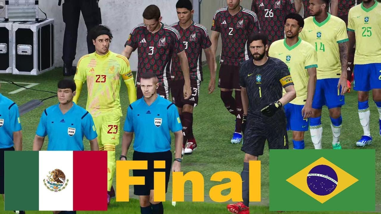 Brasil x México - Final da Copa do Mundo 2026 - Simulação Completa de Jogo de Futebol PES