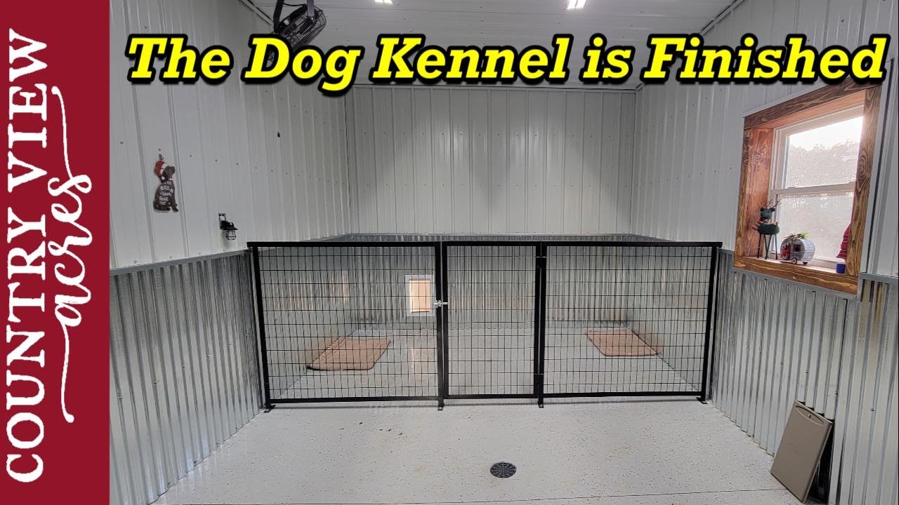 Fencing in the dog kennel and building the inside kennel panels.   The dog kennel is complete.