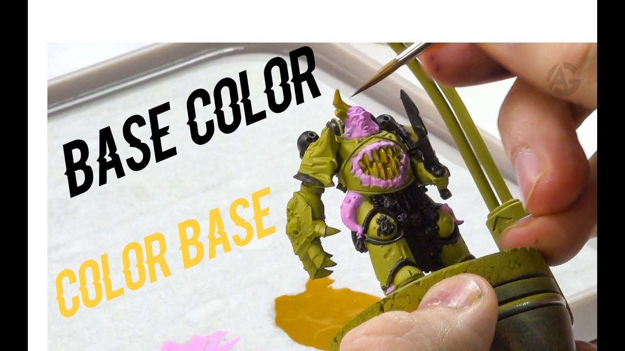 How to apply the base color / Como pintar el color base PLAGUE MARINE WARHAMMER CONQUEST
