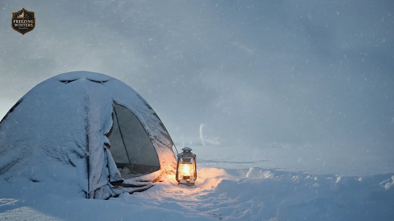 Snowstorm Survival Camping ┇ Extreme Winter Sounds for Sleep, Relaxation & Insomnia