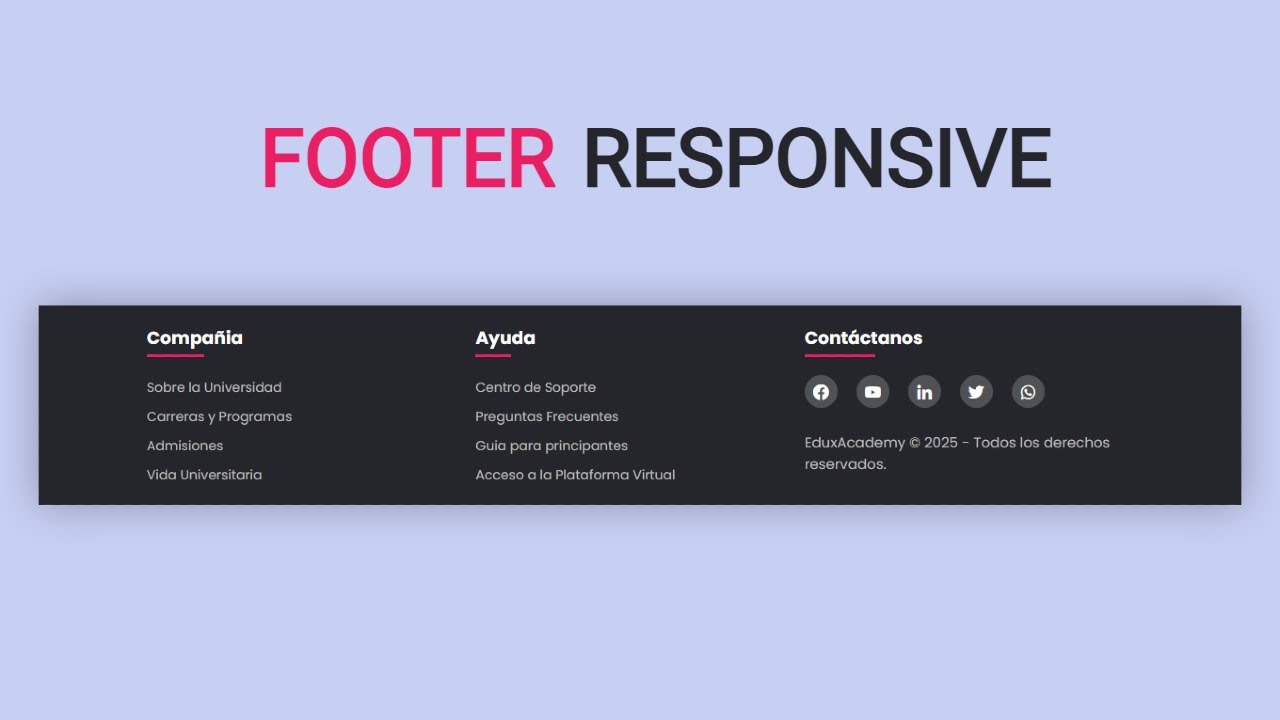 Cómo crear un Footer Responsive con HTML y CSS | Tutorial