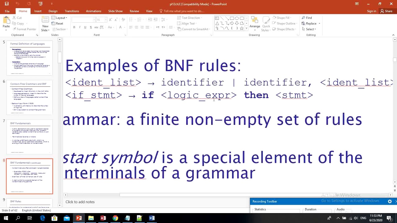 Chapter 3 -1 -  Describing Syntax and Semantics