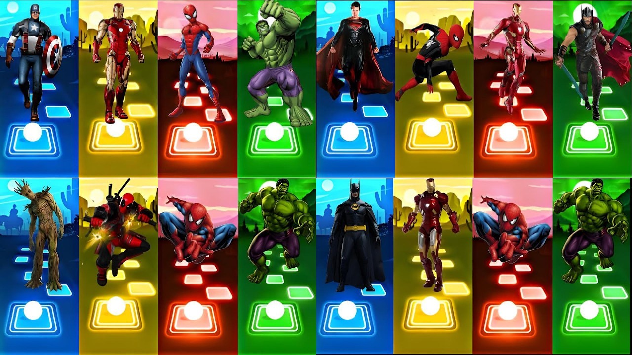 HULK🆚SUPERMAN🆚SPIDERMAN🆚IRONMAN🆚DEADPOOL🆚THOR🆚GROOT🆚CAPTAINAMERICA🆚BATMAN TELIS HOP EDM RUSH !!!