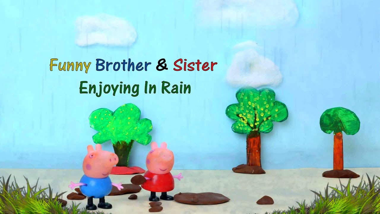 Funny Brother and sister Rain Enjoy
