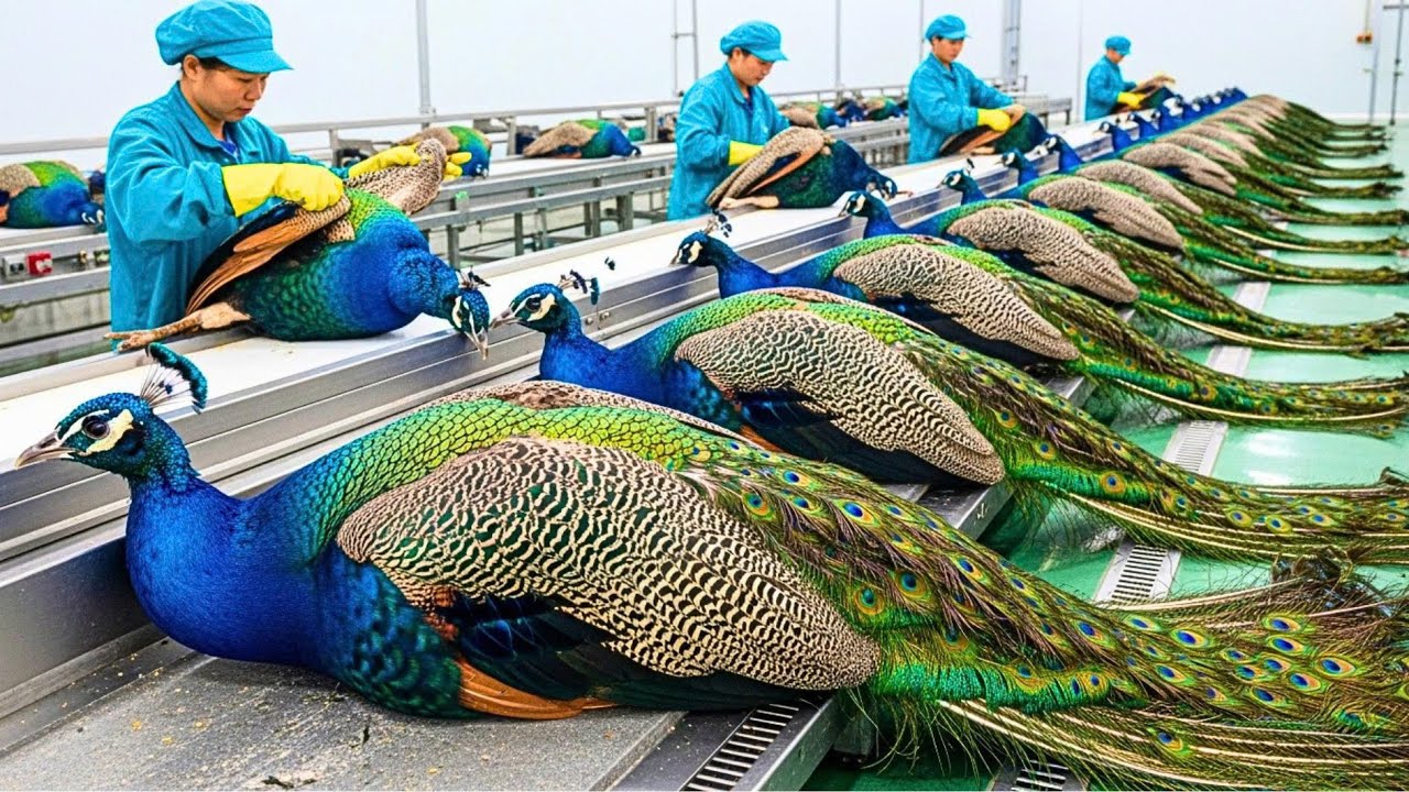 How Millions of Peacocks Are Farmed and Processed - Inside China’s Modern Peacock Farming Industry