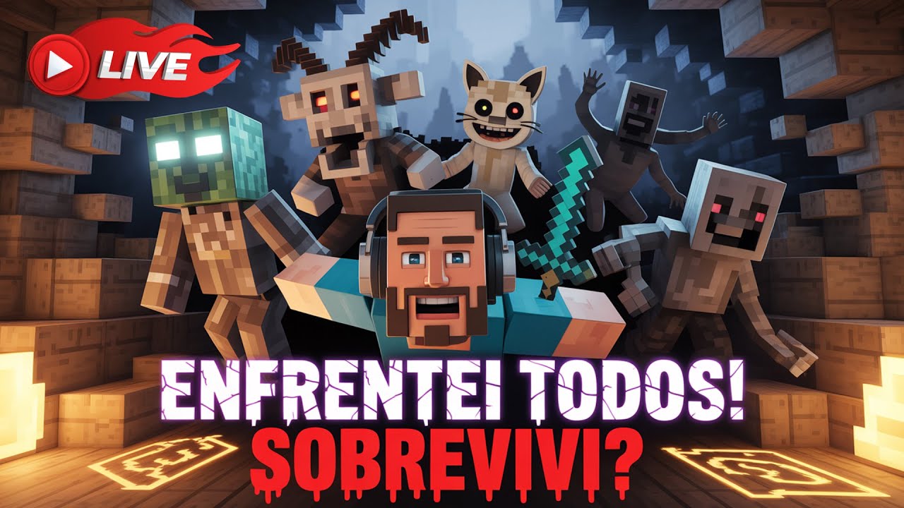 AO VIVO AGORA: ENFRENTANDO TODAS AS LENDAS DO TERROR DO MINECRAFT DE UMA VEZ 3#