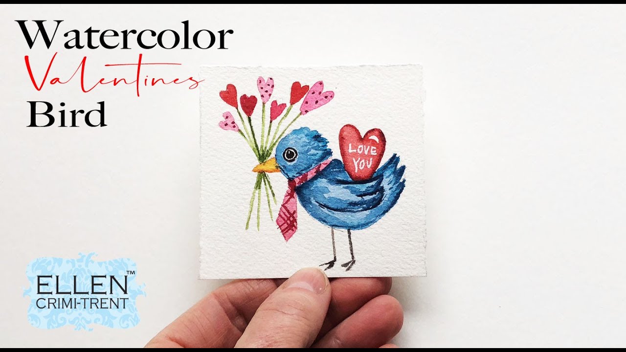 Watercolor Valentines Card Ideas 🐦 Mini Monday Madness