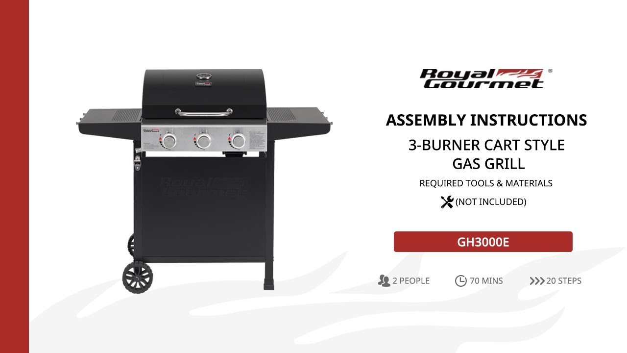 [EN] Royal Gourmet® GH3000E 3-BURNER CART STYLE GAS GRILL