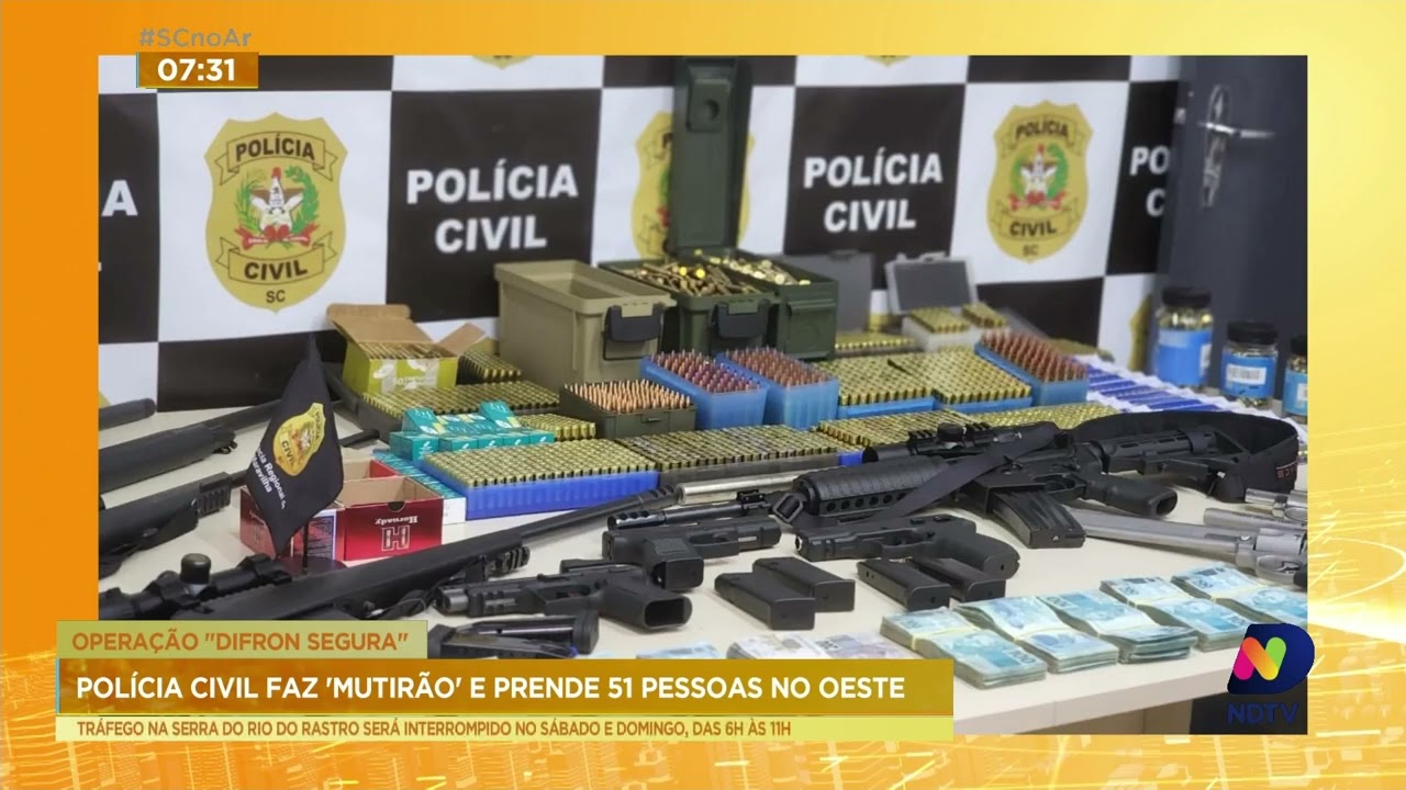 Opera&ccedil;&atilde;o policial prende mais de 50 pessoas no Oeste de SC