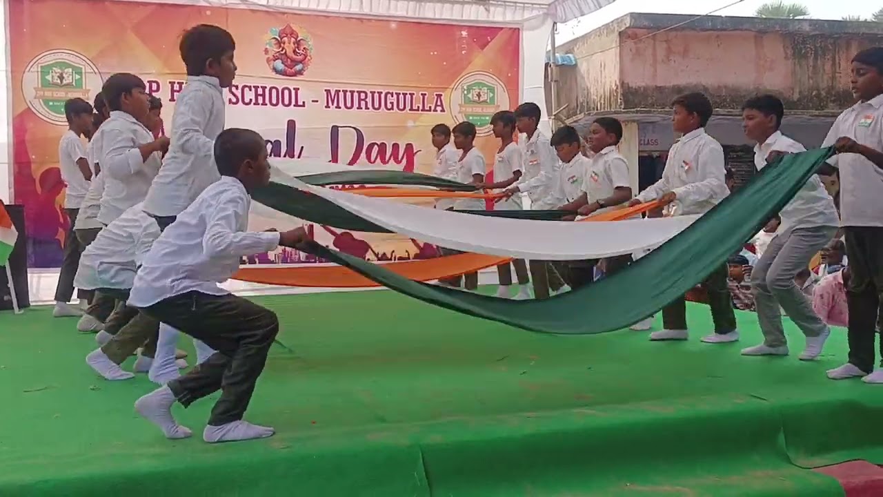 School children performance with Flag 